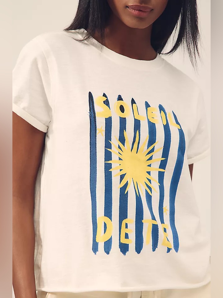 Anthropologie The Caitlin Boxy Tee By Maeve: Nephthys Illustrated Edition Xs New